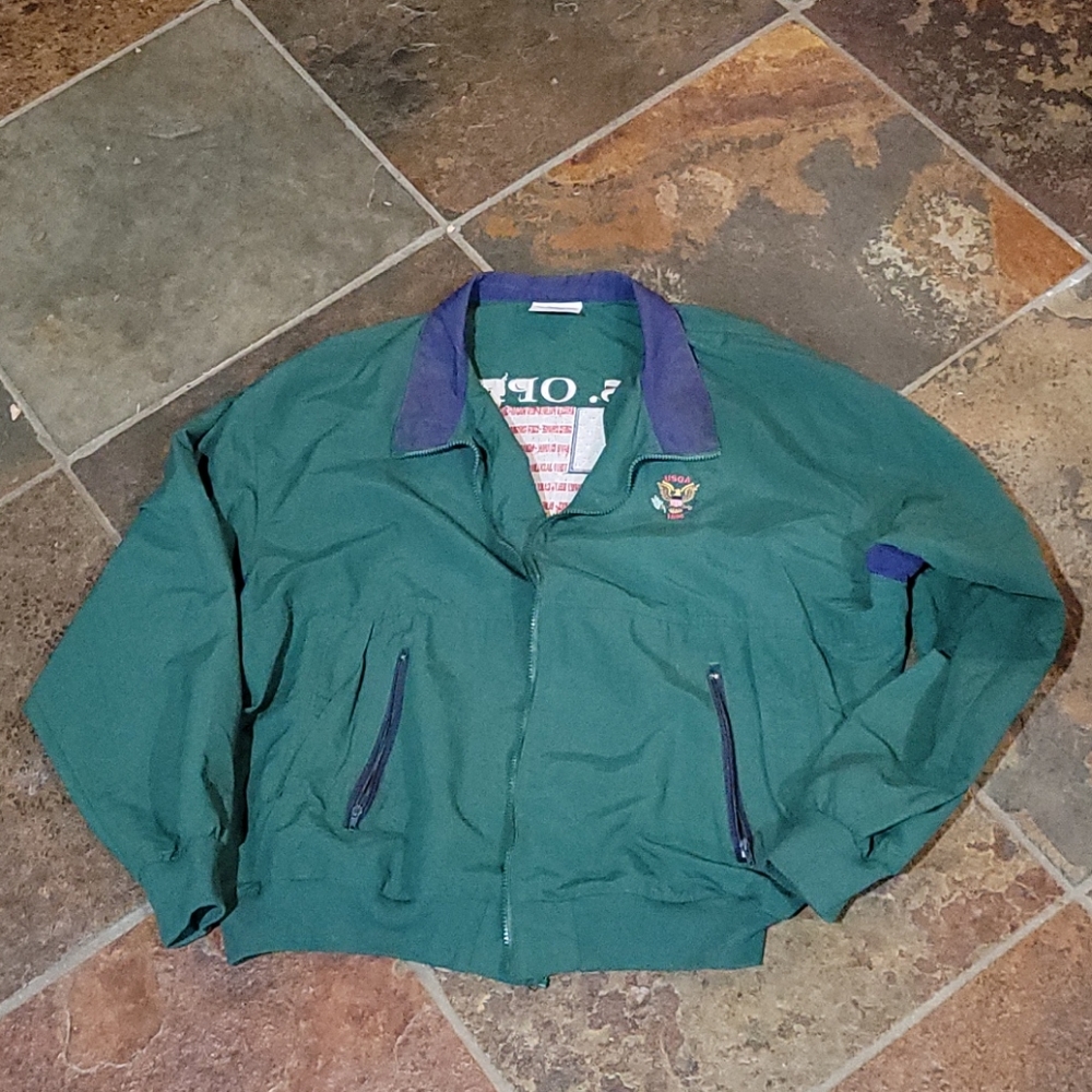 Vintage 90s US Open Zipup Jacket USA Graphic Flag back